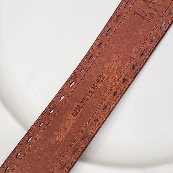 Ralph Lauren Flower Embossed Tooled Leather Belt NWT - Picture 6 of 11